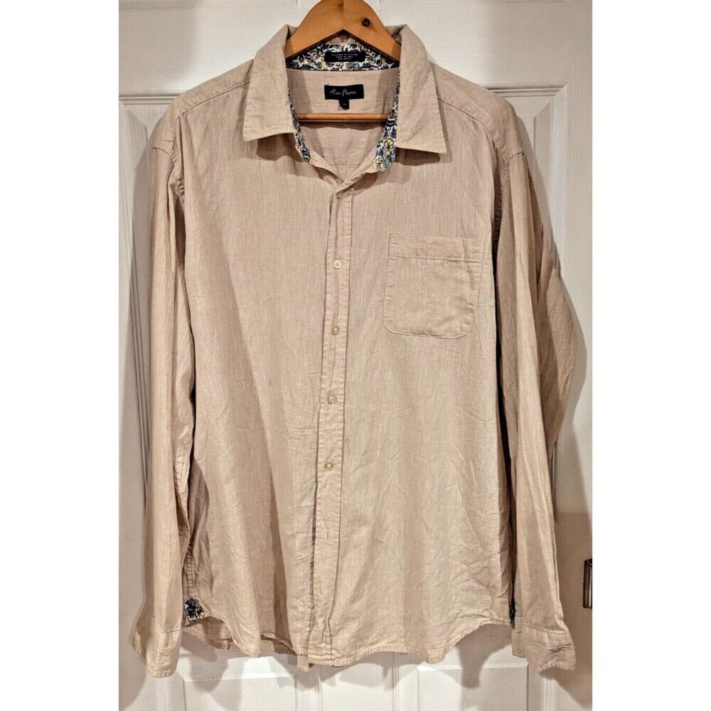 Alan Flusser Beige Casual Button-Down Shirt